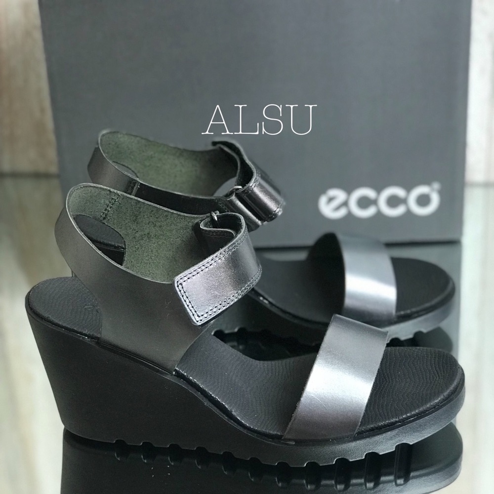 ECCO Freja WedgeSandal Dark Shadow Metallic Grey W - Picture 2 of 8